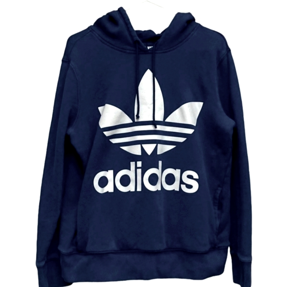 Adidas  Blue White Trefoil Hoodie